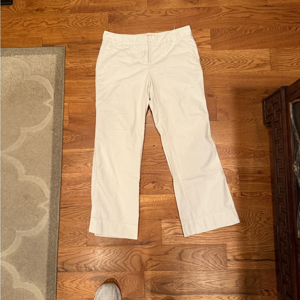 J. Crew Classic Twill Cream Pants